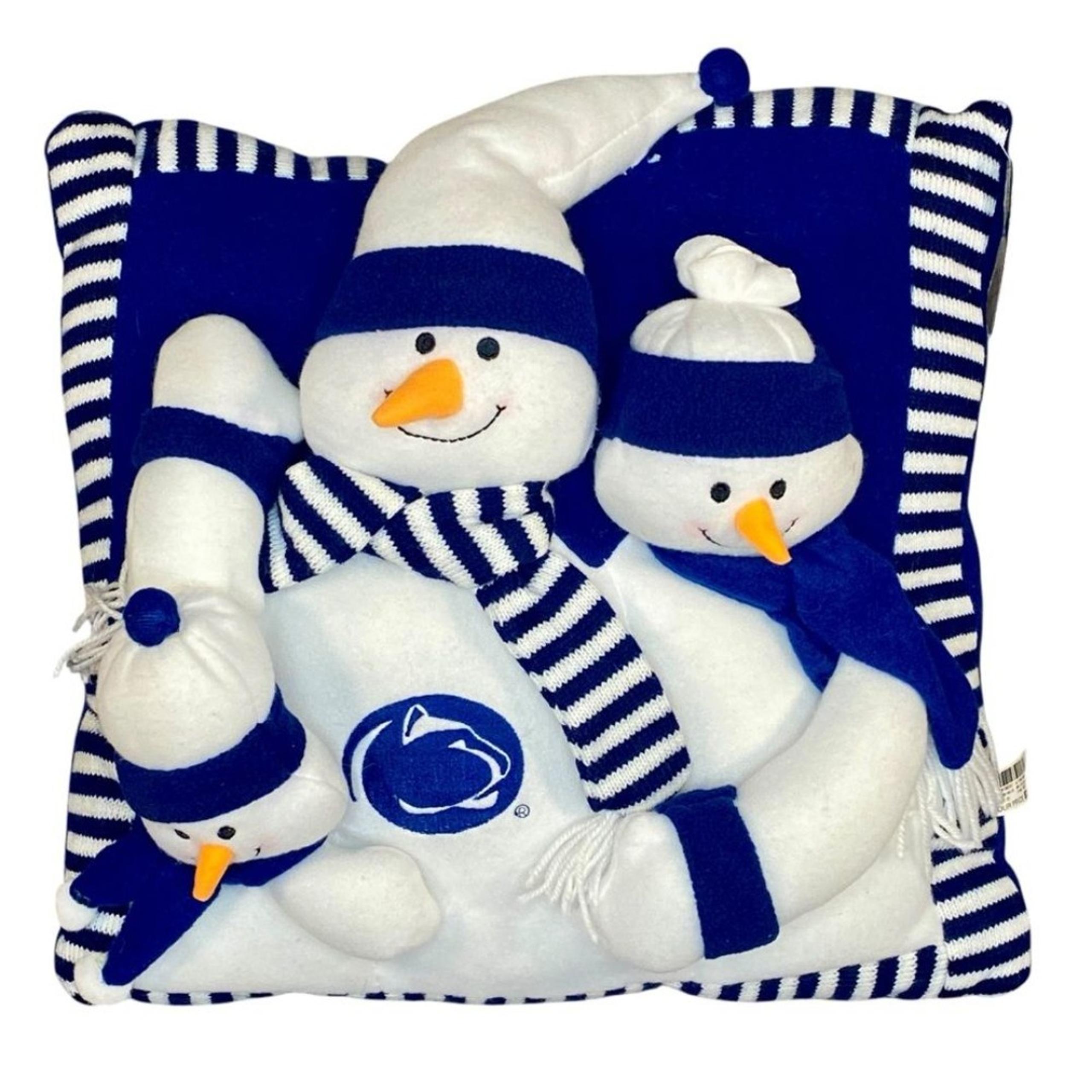 Penn State NWT Plush Snowman Pillow White Navy Collegeiate Licensed Product