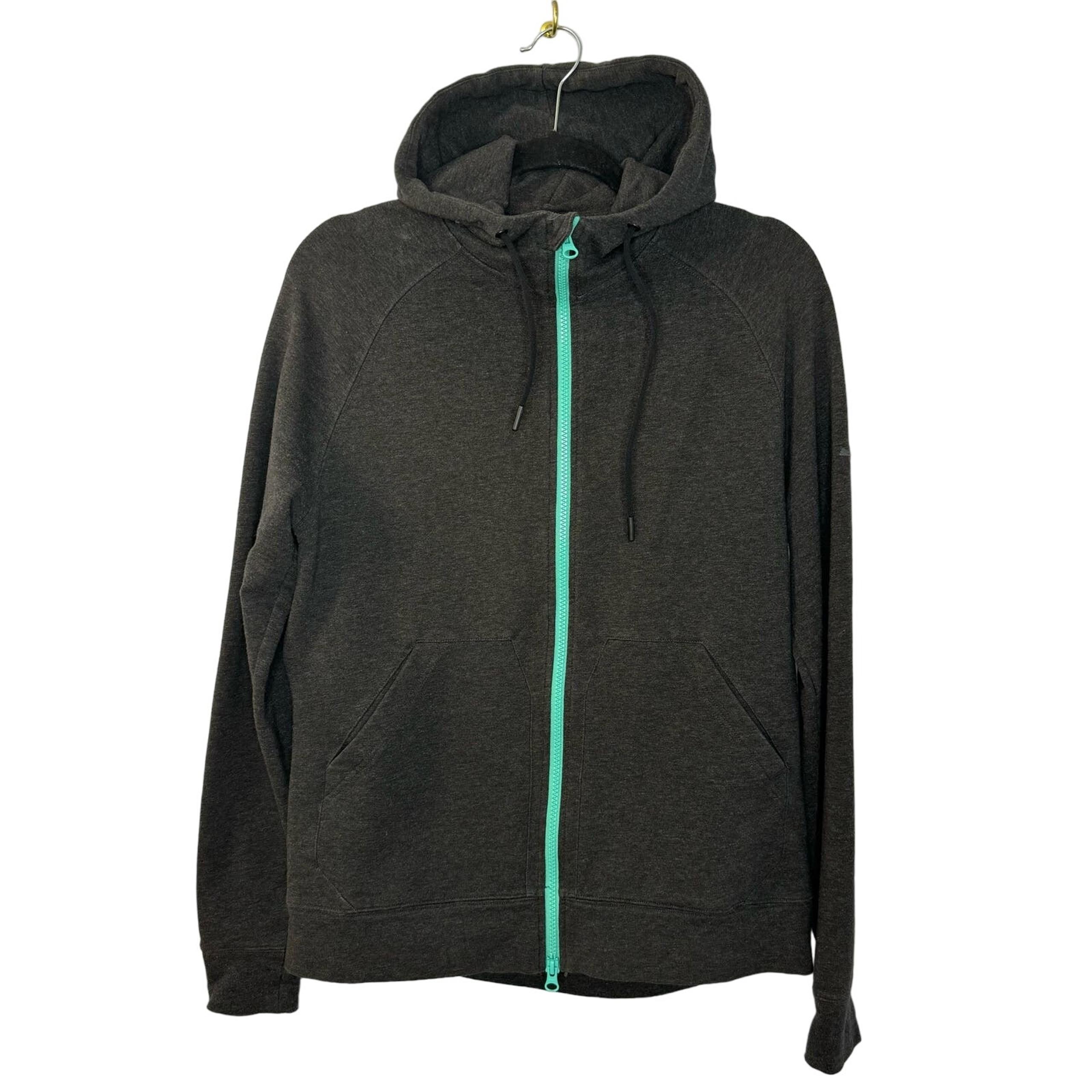 Myles Men's Full Zip Knit Hoodie Long Sleeve Grey Casual Men's Medium