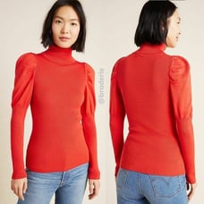 Anthropologie Cecilia Puff-Sleeved Turtleneck