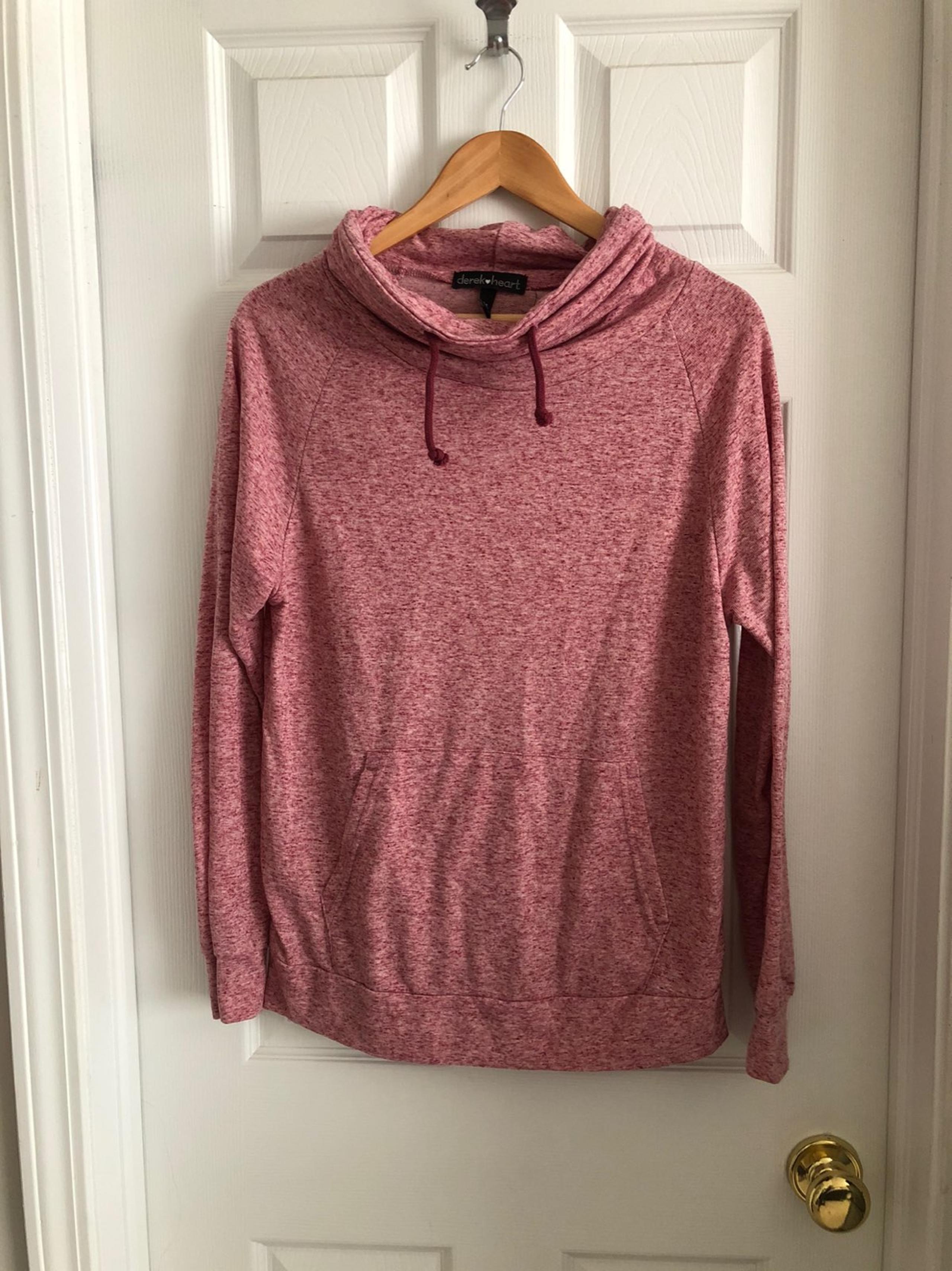 Marled Red Funnel Neck Sweatshirt