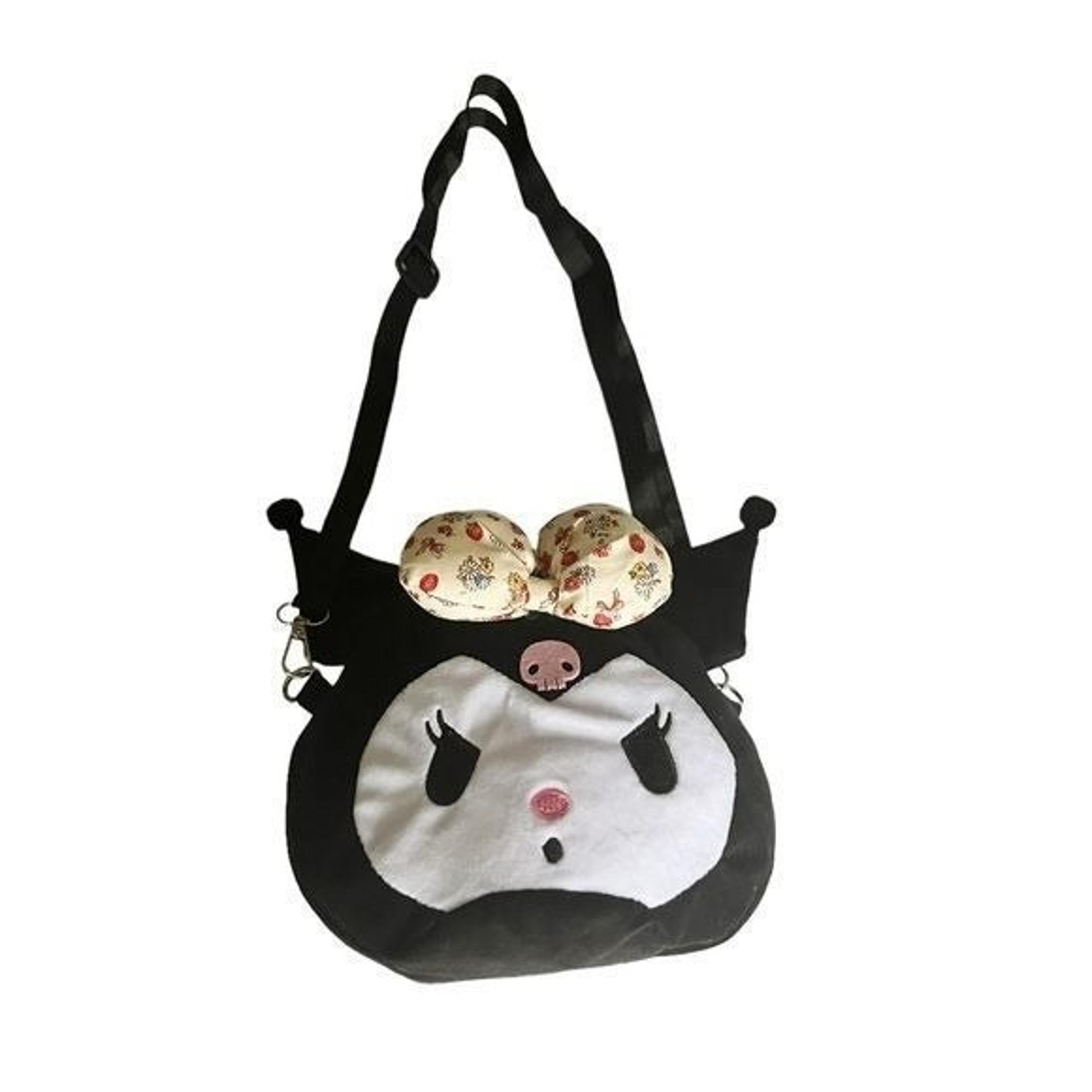 Sanrio Kuromi Yellow Bow Plush Shoulder/Crossbody Bag