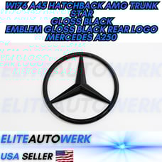 W176 A45 HATCHBACK AMG Trunk Star Emblem Gloss Black Rear Logo Mercedes A250