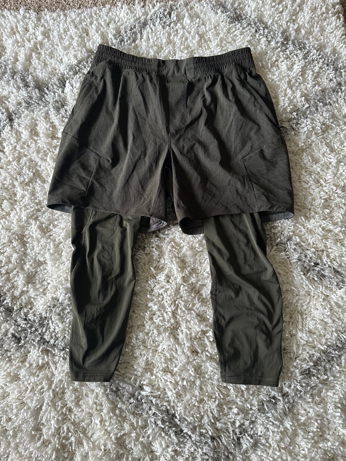Lululemon Active Expert Short Tight 6 Heathered Dark Olive / Dark Olive