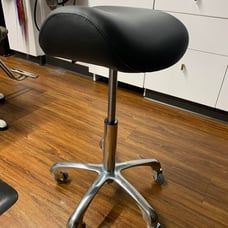 Professional Saddle Stool with Wheels Ergonomic Swivel Rolling Height Adjustable
