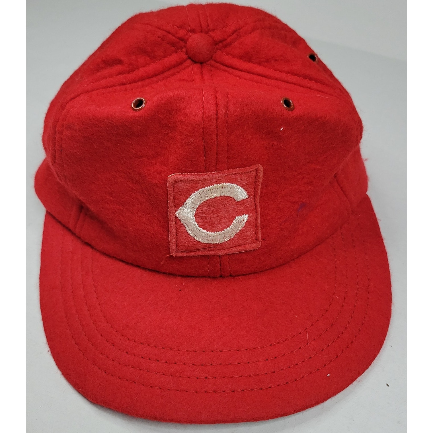 Cincinnati Reds 60's Felt Wool Baseball Hat Cap Vintage C Patch Old Logo Script