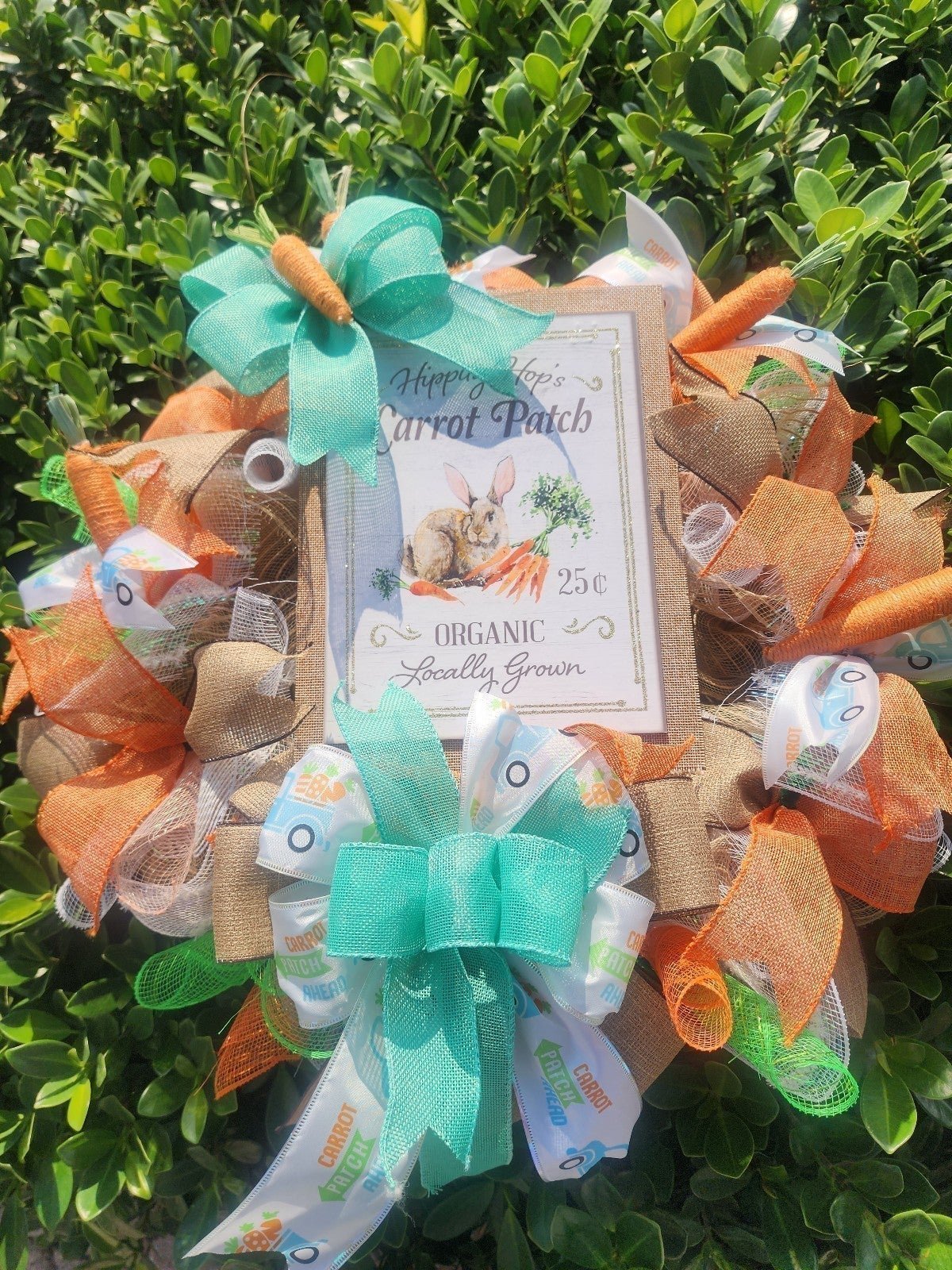 Easter/Spring HIPPITY HOP'S CARROT PATCH Wreath.