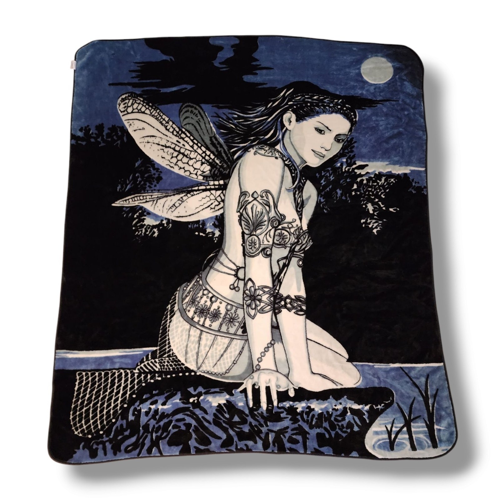 Fairycore Blue Fairy Blanket Acrylic Polyester Fantasy Dark Romance Romantasy
