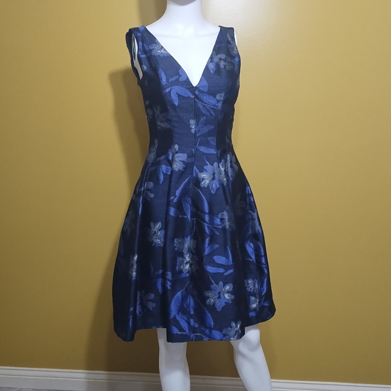 Halston Heritage Sleeveless Floral Swing Dress Size 0 50's Aesthetic Boho