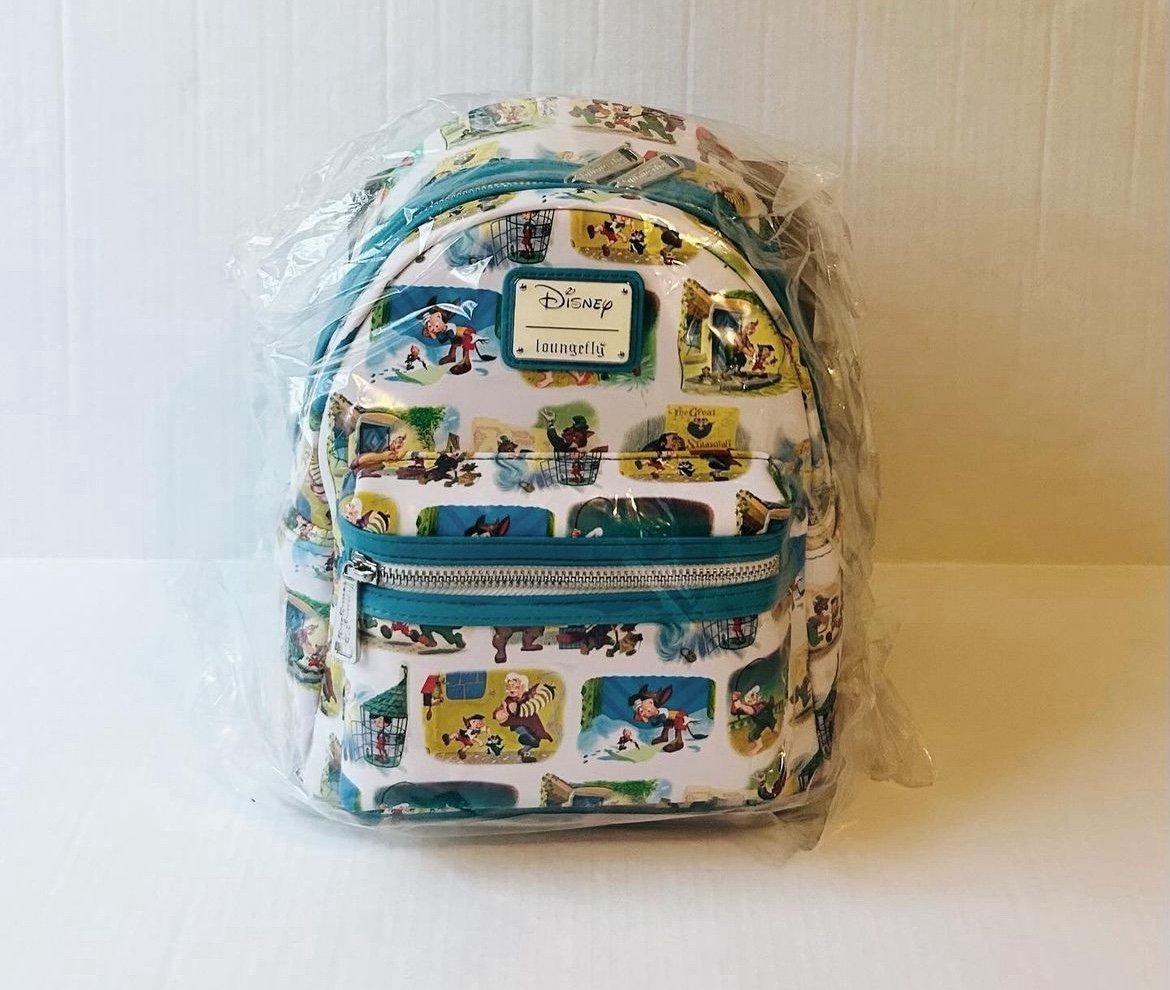 Loungefly Disney Pinocchio Little Golden Books AOP Mini Backpack