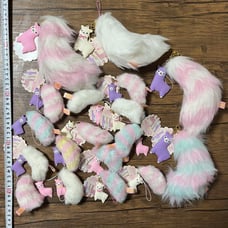 Alpacasso Rubber Mascot with Sweet Color Tail Mascot Strap Set