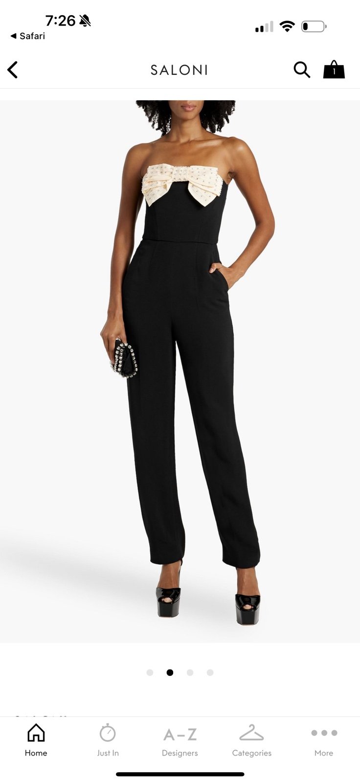 SALONI Sabine Embellished Bow Cady Jumpsuit