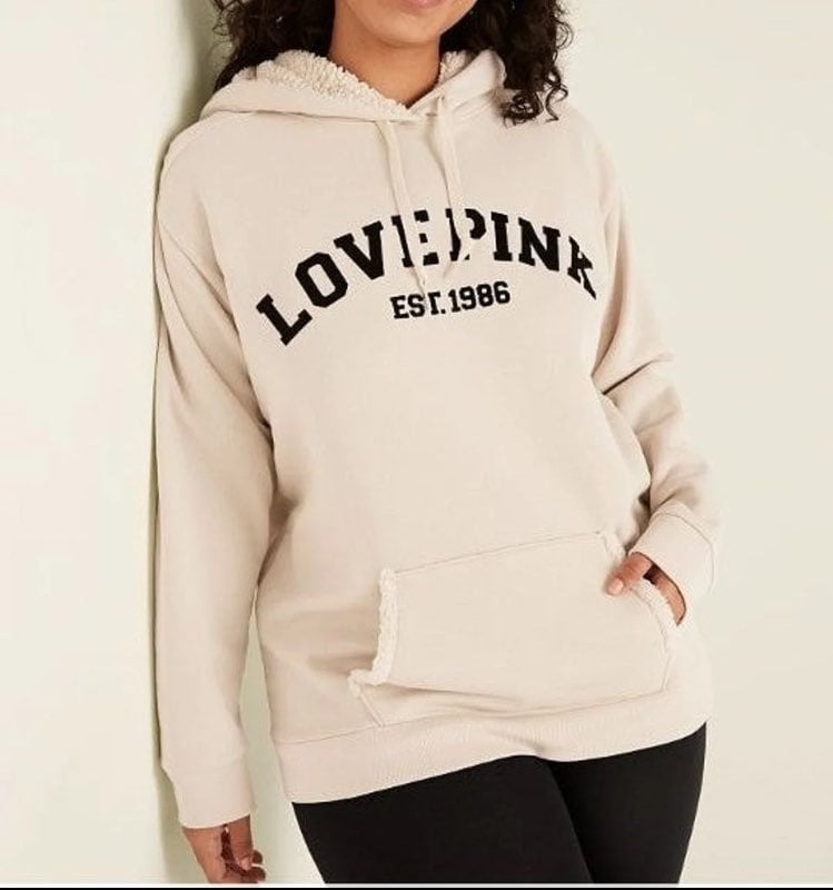 Nwt Victoria Secret Pink Sherpa Hooded Sweater