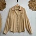 Free People button-down shirt Small floral embroidered ruffled cotton smocked