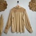 Free People button-down shirt Small floral embroidered ruffled cotton smocked