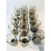 Pfaltzgraff Village Folk Art Footed Smokey Brown 6 wine /5 water/6 Goblets.(17)