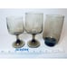 Pfaltzgraff Village Folk Art Footed Smokey Brown 6 wine /5 water/6 Goblets.(17)
