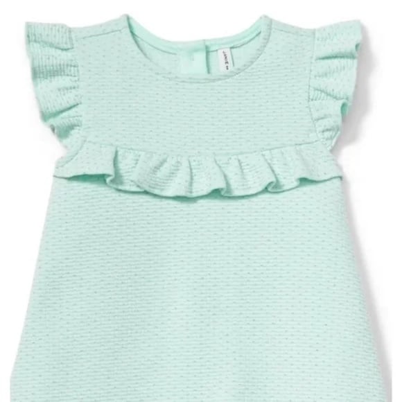 Janie and Jack Fresh Mint Glitter Dot Dress 12-18M