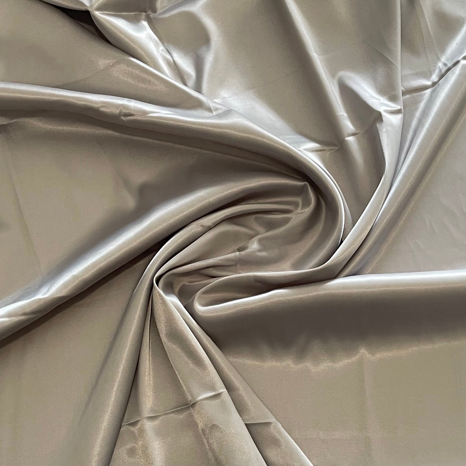 Grey Solid Shiny Solid Satin Fabric