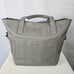 Fossil Pebble Gray Leather Double Handle Satchel Handbag