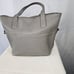 Fossil Pebble Gray Leather Double Handle Satchel Handbag