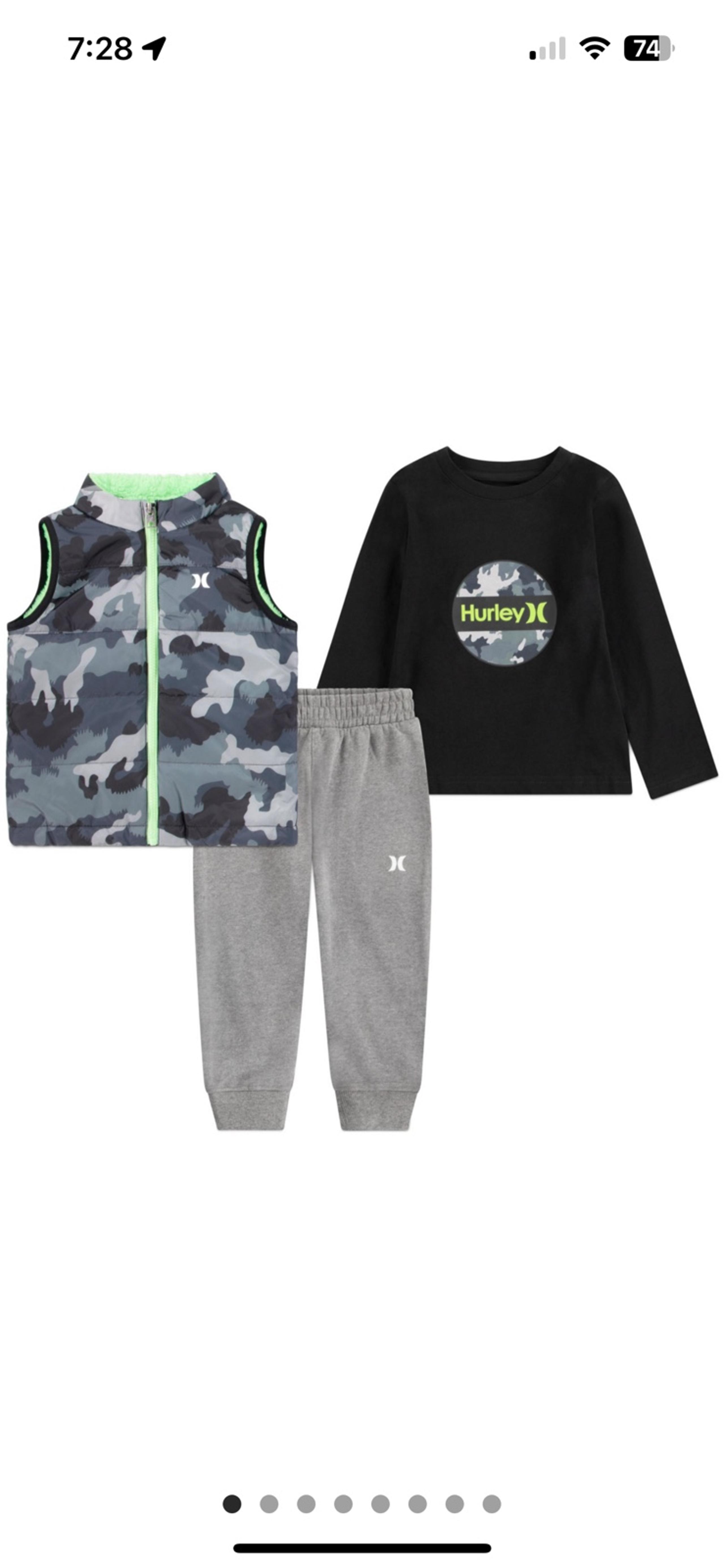 Hurley Toddler Boy’s 3 piece Set size 2T