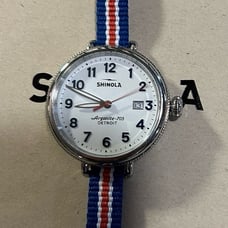 Shinola Birdy with 38mm Bigger White Face With Wrap Around Fabric Band.