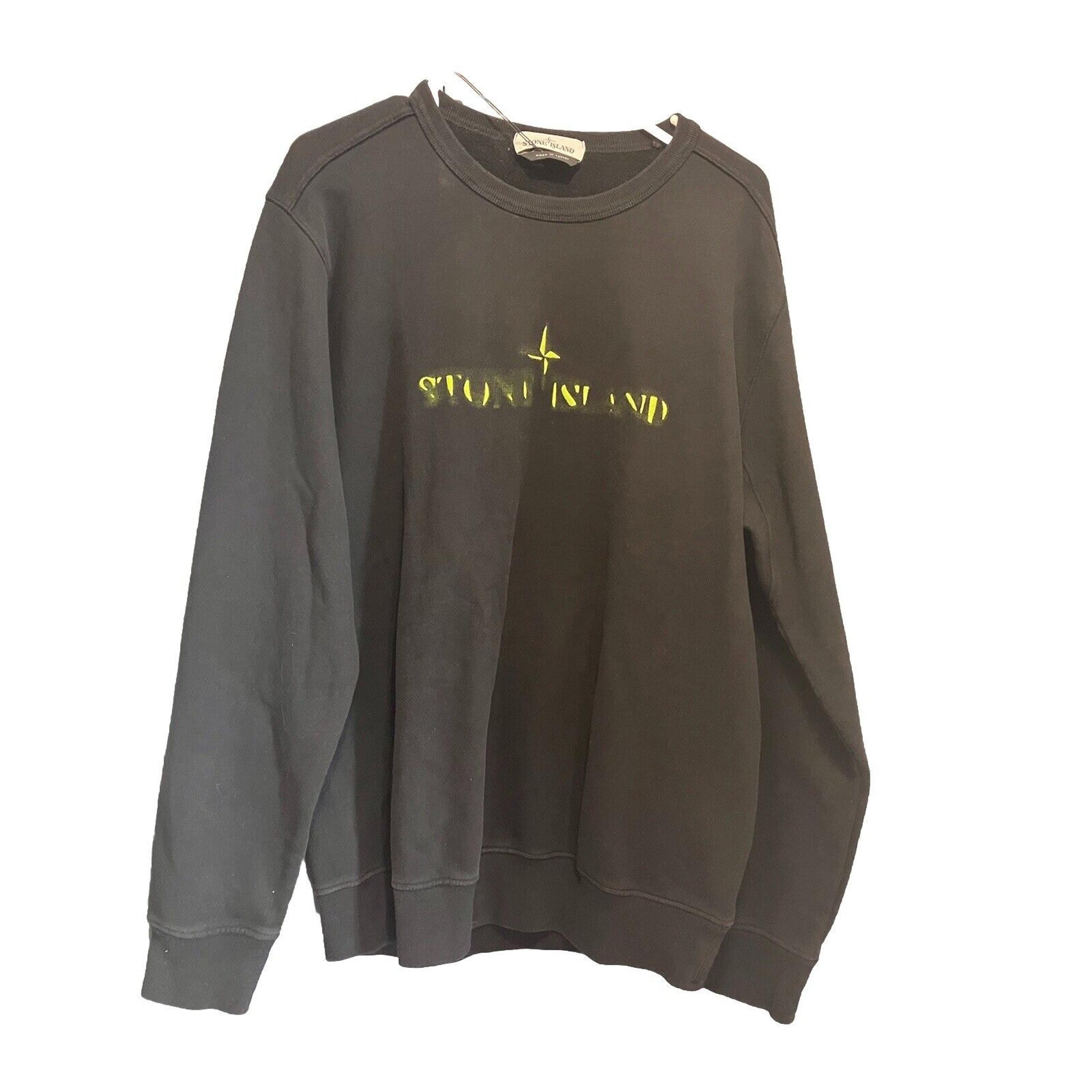 Stone Island Crew Graphic Eleven Sweatshirt Pullover Black - XL NWT