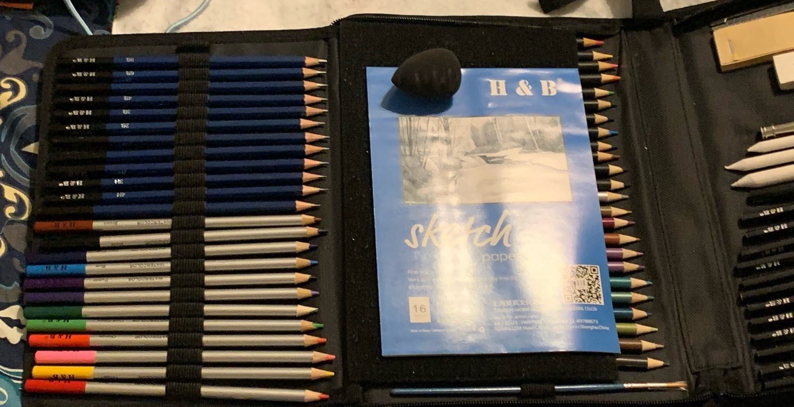 H&B Kit Full of Unique Art Supplies, a Doodle Pad, in a Tri-Fold Carrying Case