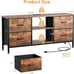 TV Stand for Bedroom, Dresser TV Stand with 4 Fabric Drawers