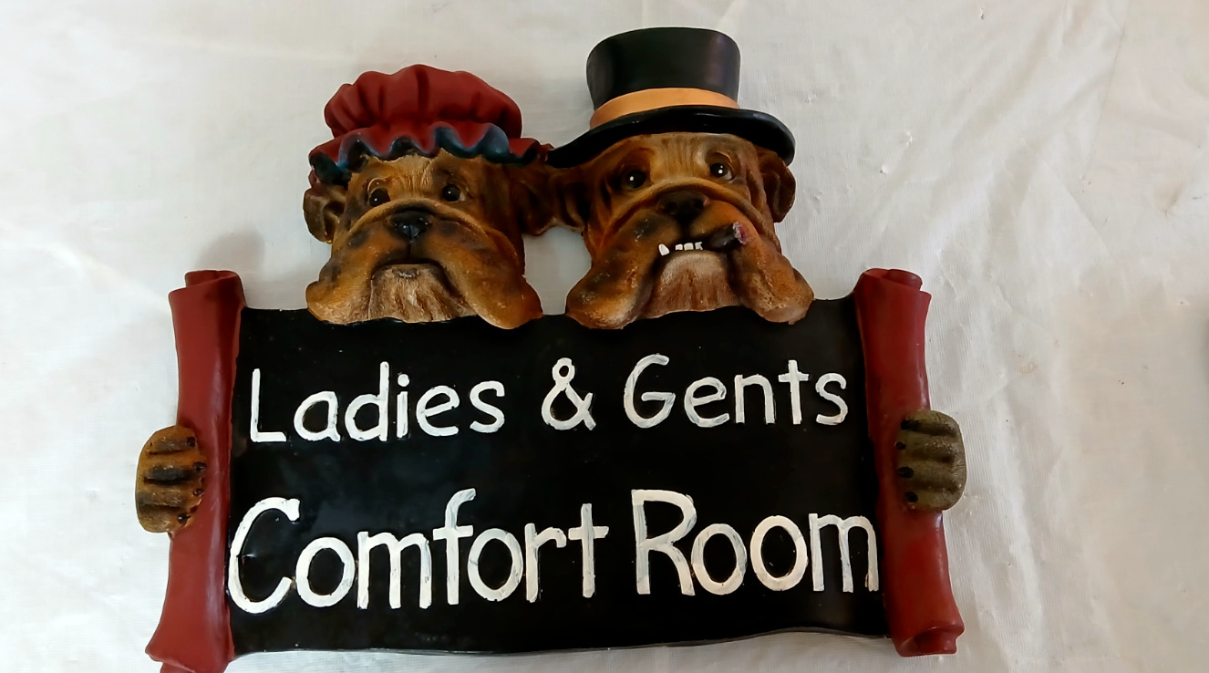 Ladies & Gents Comfort Room Bulldogs Bathroom Sign 3 Dimensional