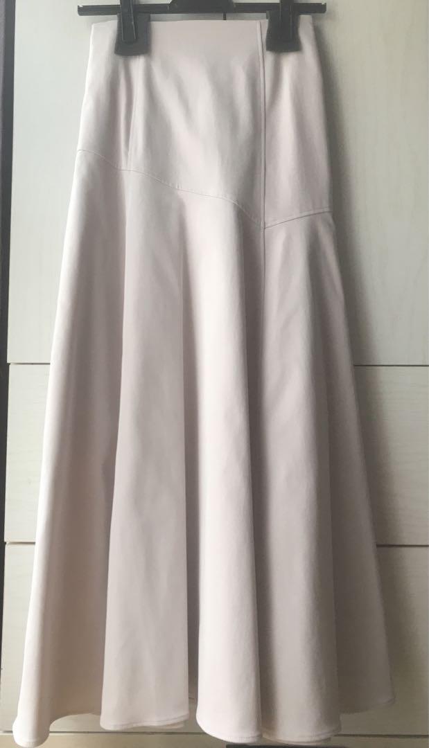 Noela Cut-and-Sew Flare Skirt, Beige
