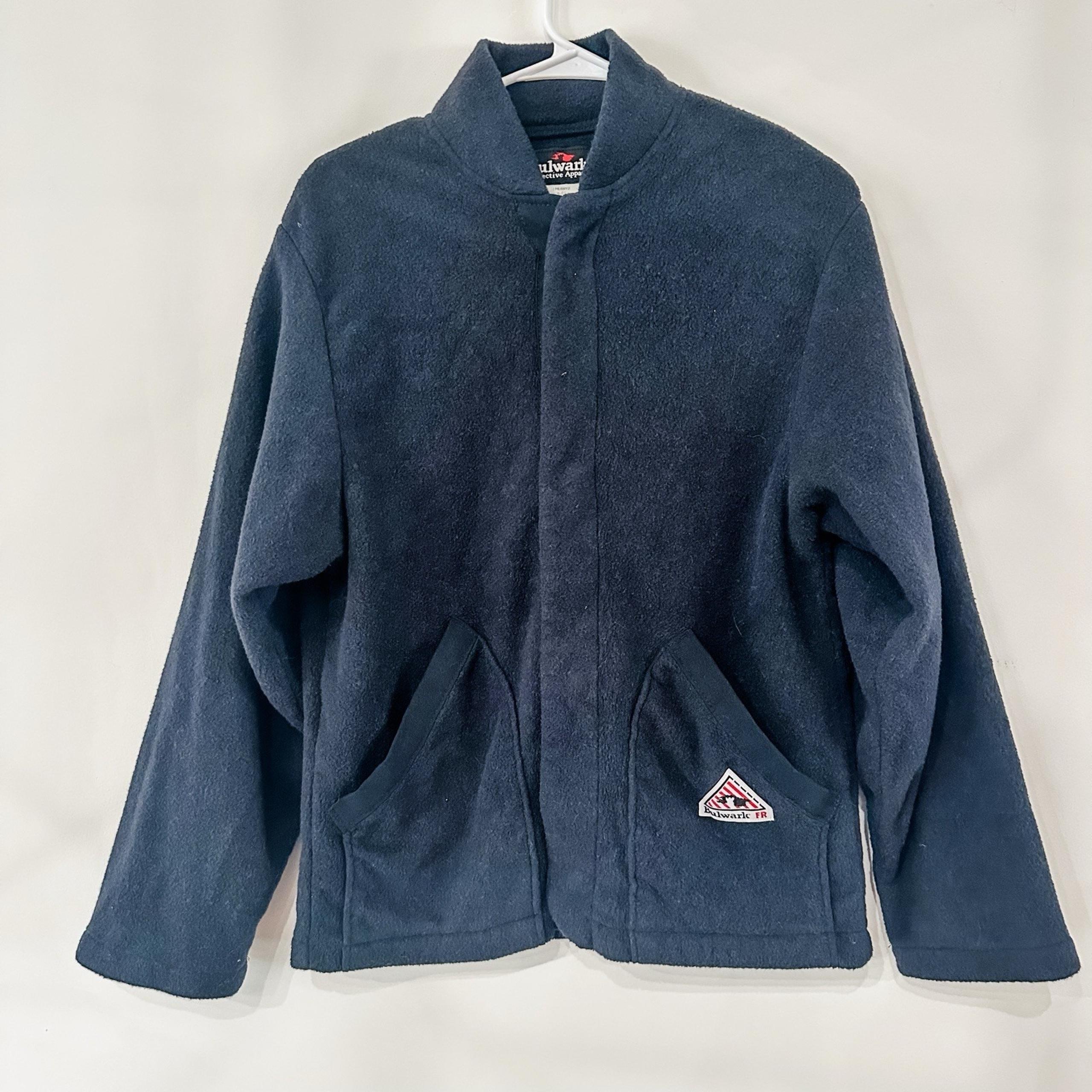 Bulwark Jacket Mens Small Navy Fleece Flame Resistant Arc Rating 11.5 USA