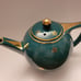 Hall 6 Cup Emerald Green and Gold Gilt Star Tea Pot