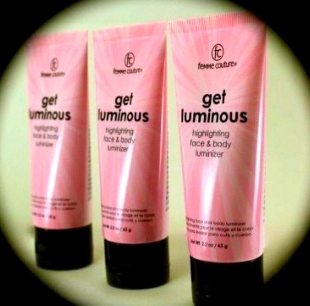 LOT of 3 Femme Couture Brand get luminous Highlighting Face/Body Luminizer Cream