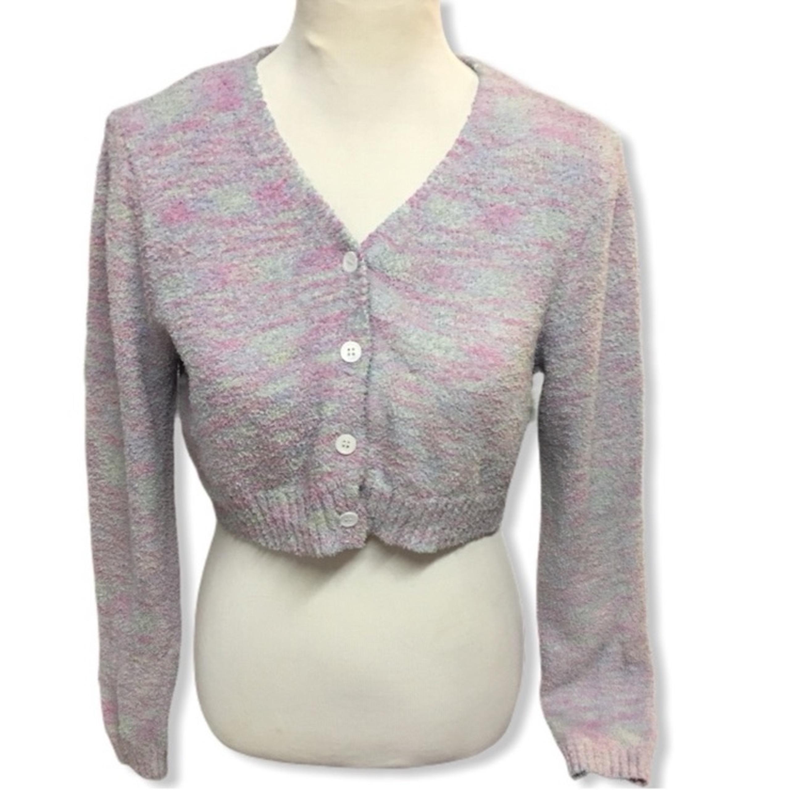 Fashion Nova Marled Soft Cropped Crop Cardigan Sweater Large