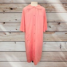 D9 Vintage Shadowline Pink Floral Lace Collared Nightgown Pajamas Medium Nylon