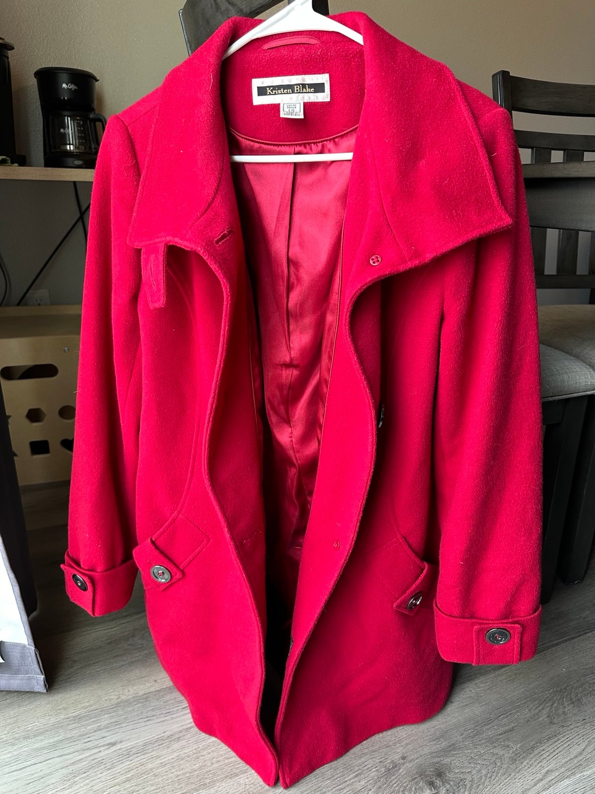 Kristen Blake red coat