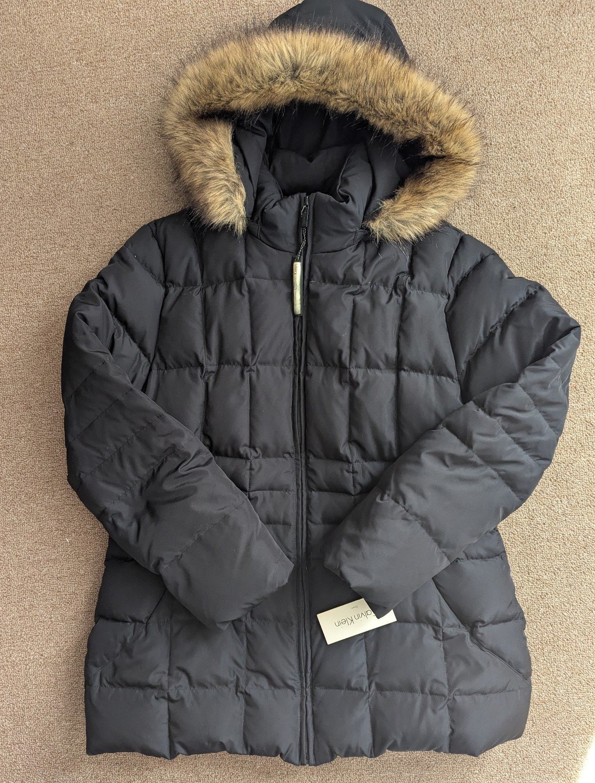New Calvin Klein Jacket size XL 80%duck Down Puffer Black