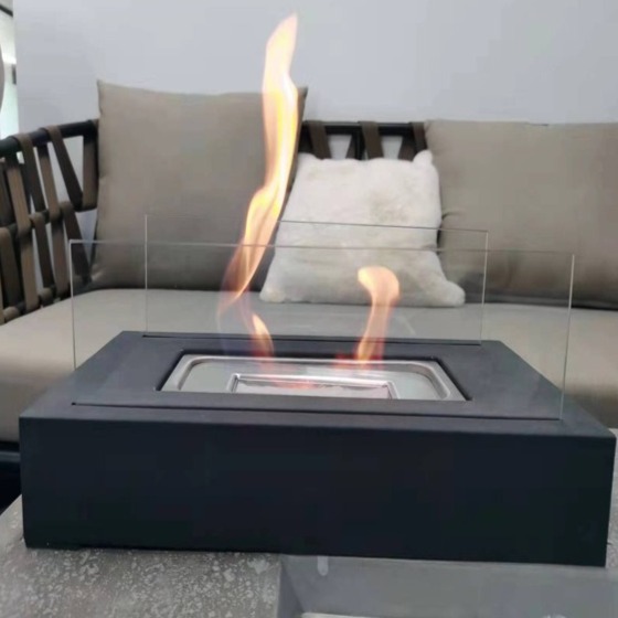 Portable Tabletop Fire Pit, Portable Heater Fireplace with glass shield
