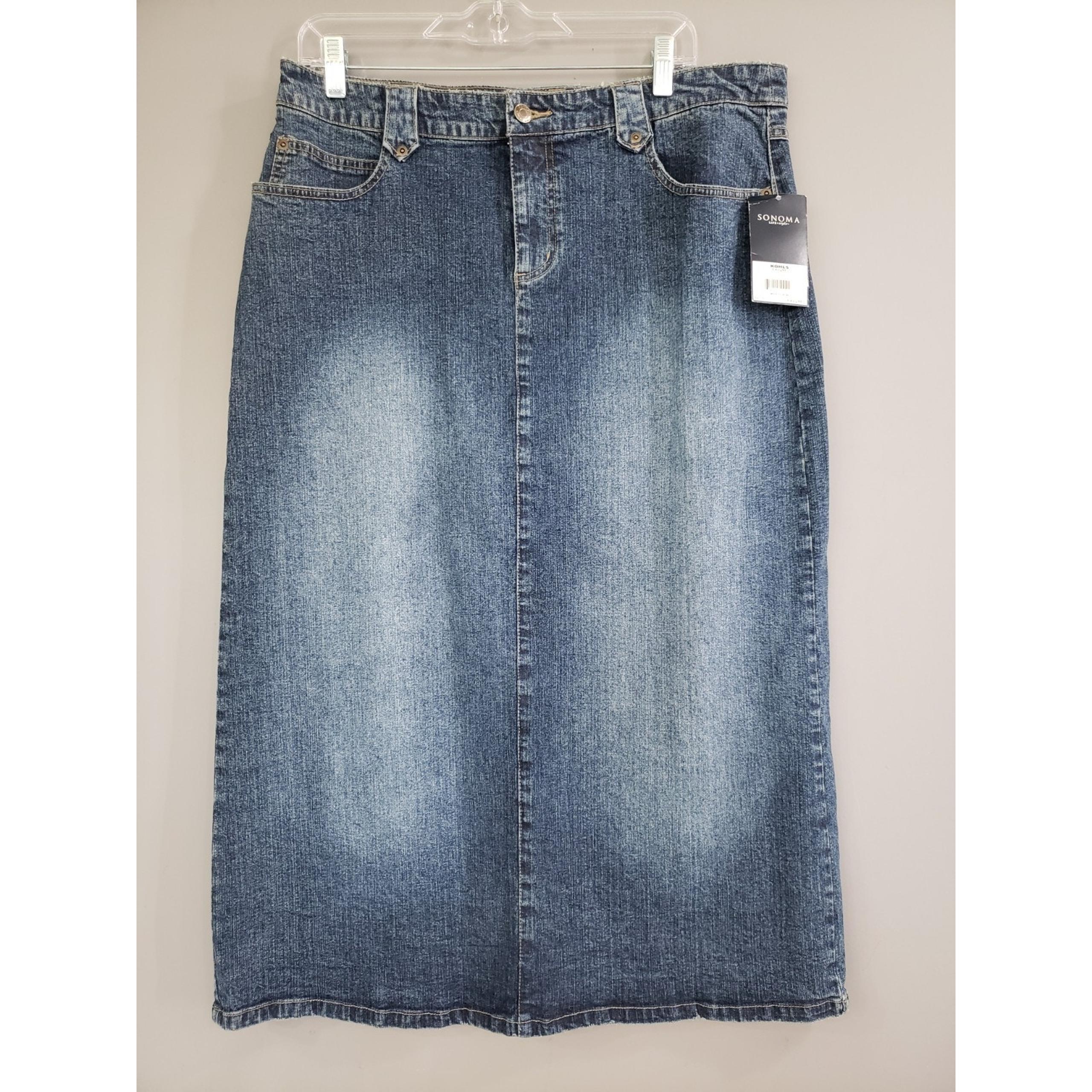 NEW - Vintage Sonoma Denim Maxi Jean Skirt Size 16 Floor Length A Line Modest