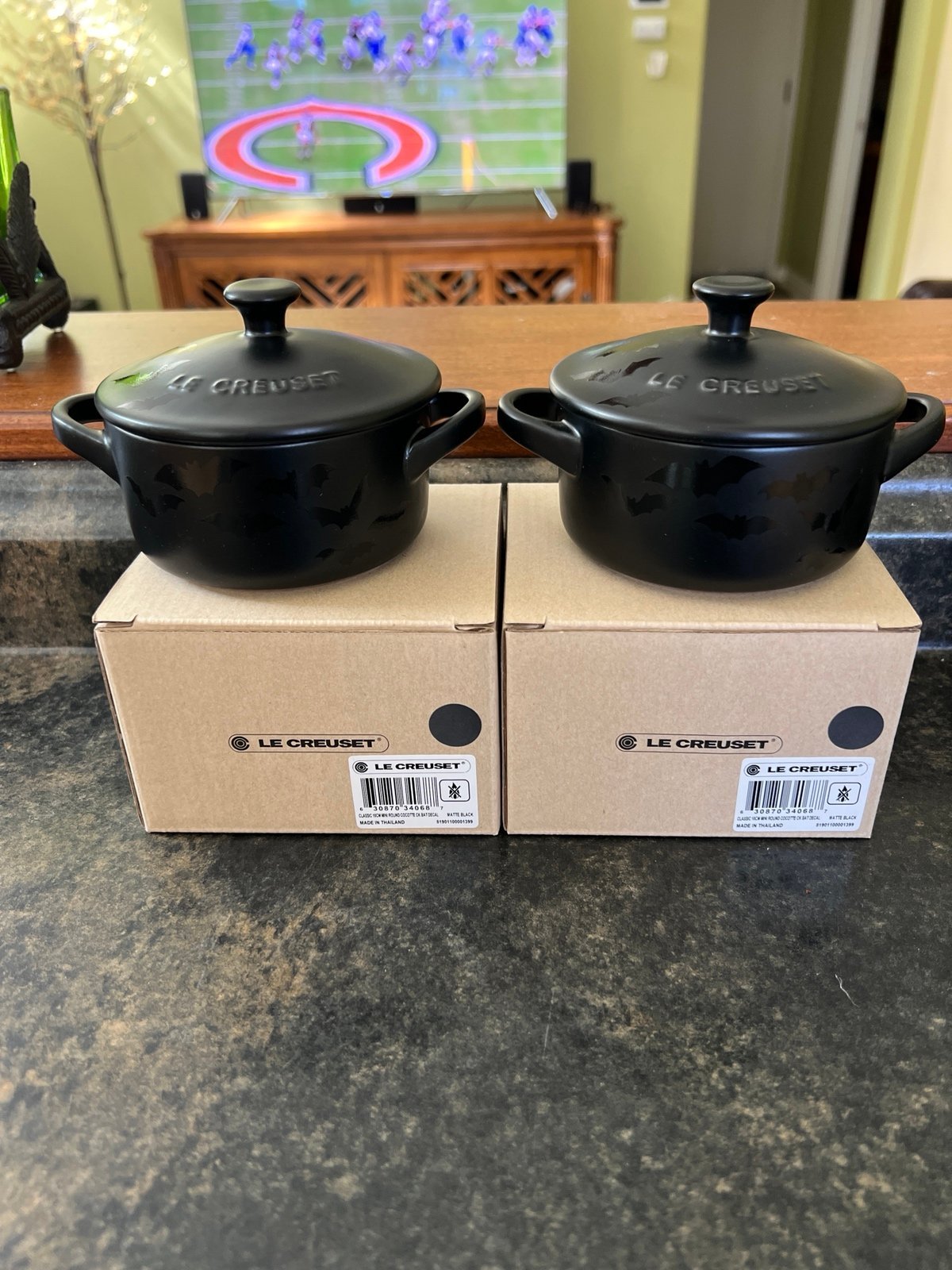 Le Creuset Halloween Bat Black Matte Mini Cocotte (NIB) Set of 2