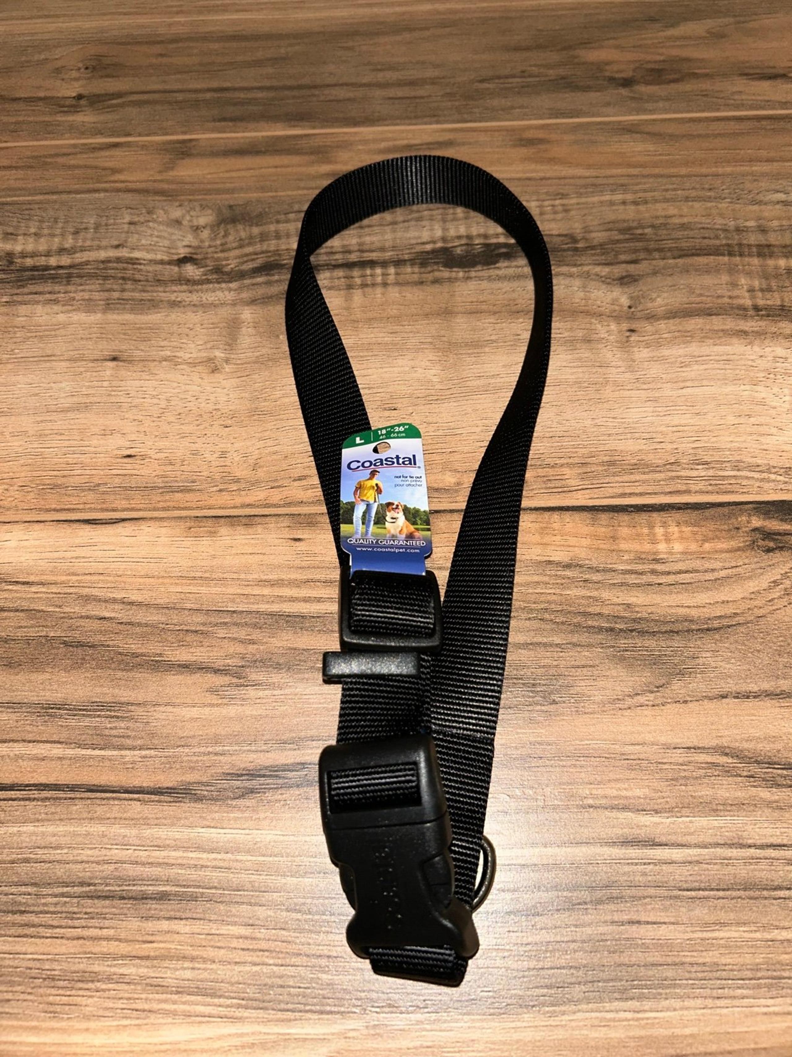 Coastal Pet - Adjustable Dog Collar with Plastic Buckle, Black, Large (18-26”)