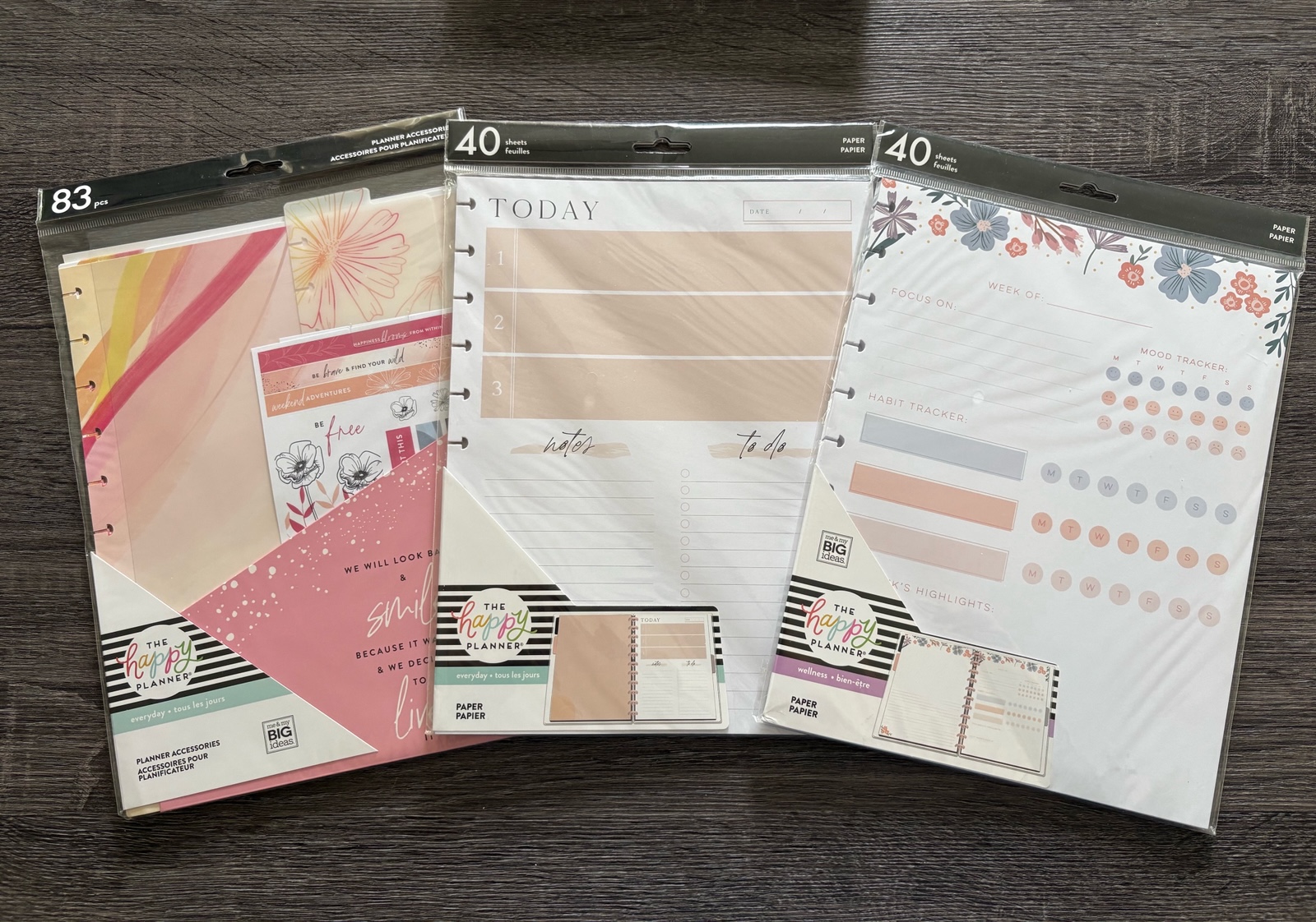 The Happy Planner BIG pink floral accessories