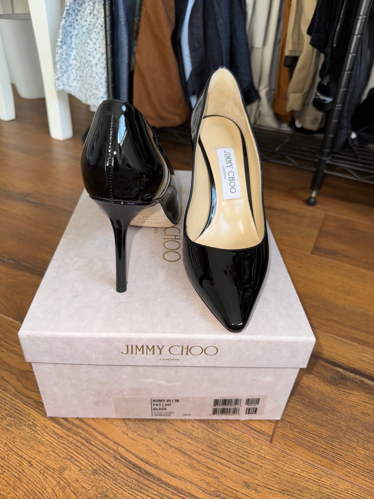 Jimmy Choo Romy Patent Pointed-Toe 85mm Pumps