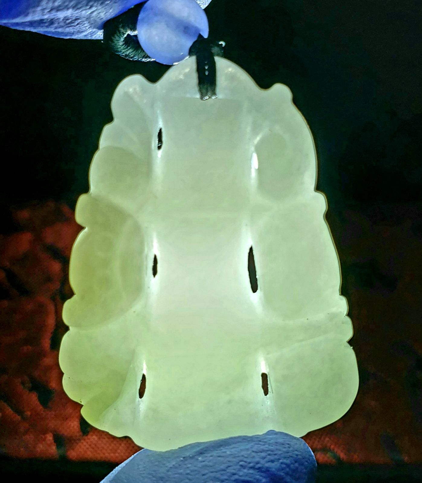 Burmese icy type A jadeite jade pendant.