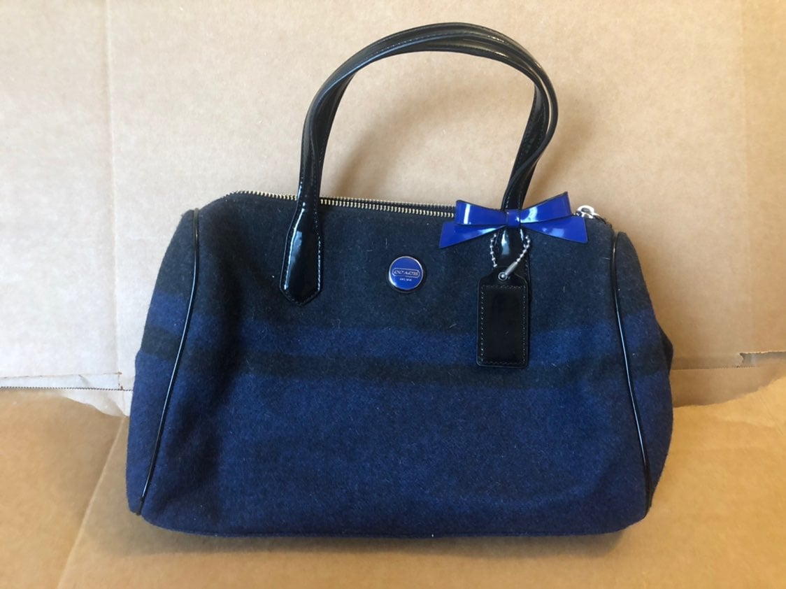 Coach blue and Black Mohair Purse