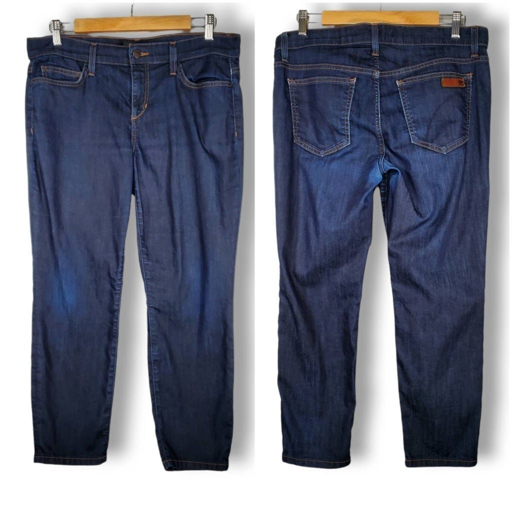 Joe's Jeans Dark Wash Cropped Skinny Jeans Blue Denim Size 30