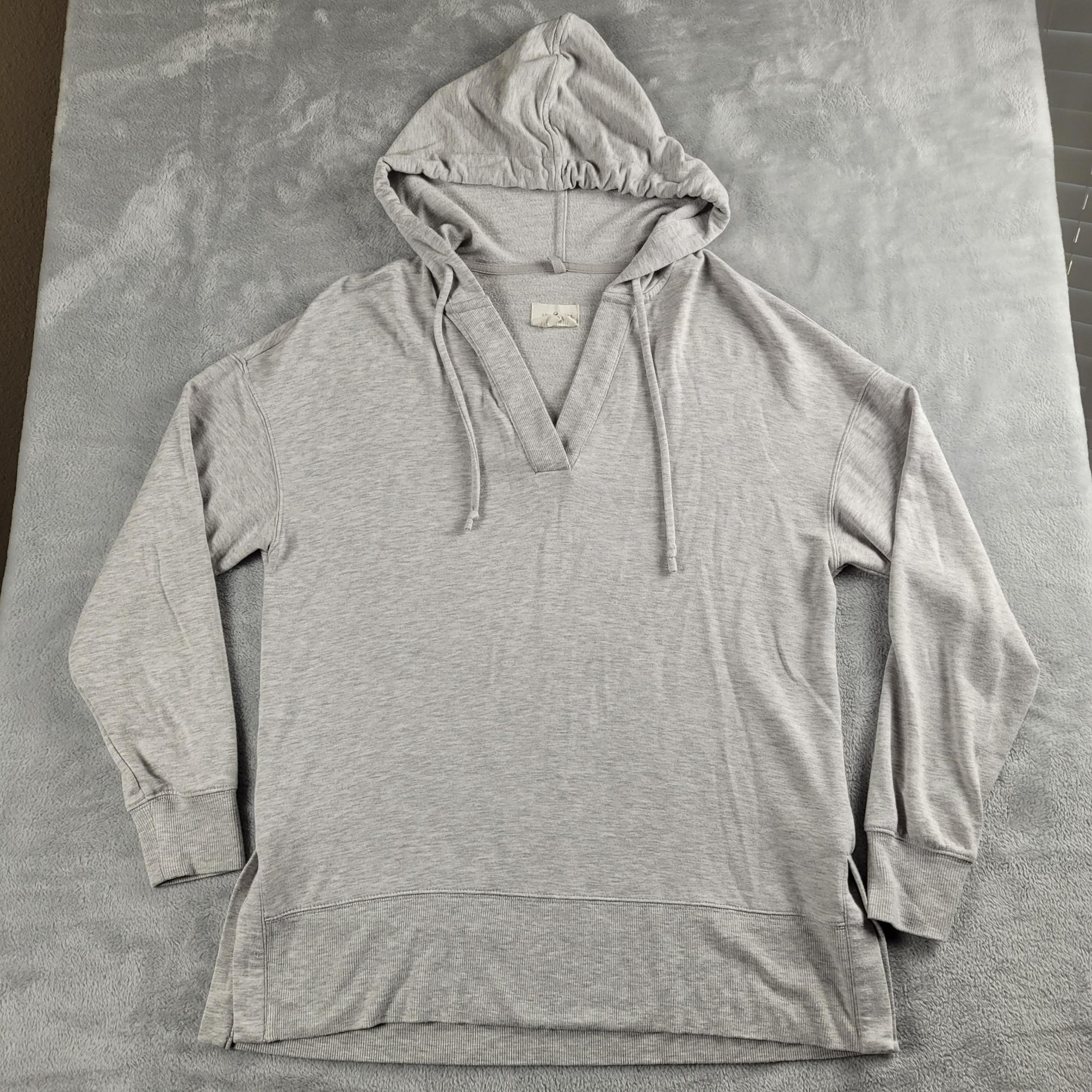 Lou & Grey Signature Soft Women's Hoodie Sweater Gray Long Sleeve Size S Small