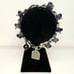 Vintage 925 Silver Rajasthan Hindu Tribal Charm Tanzanite Peacock Pearl Bracelet