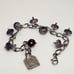 Vintage 925 Silver Rajasthan Hindu Tribal Charm Tanzanite Peacock Pearl Bracelet